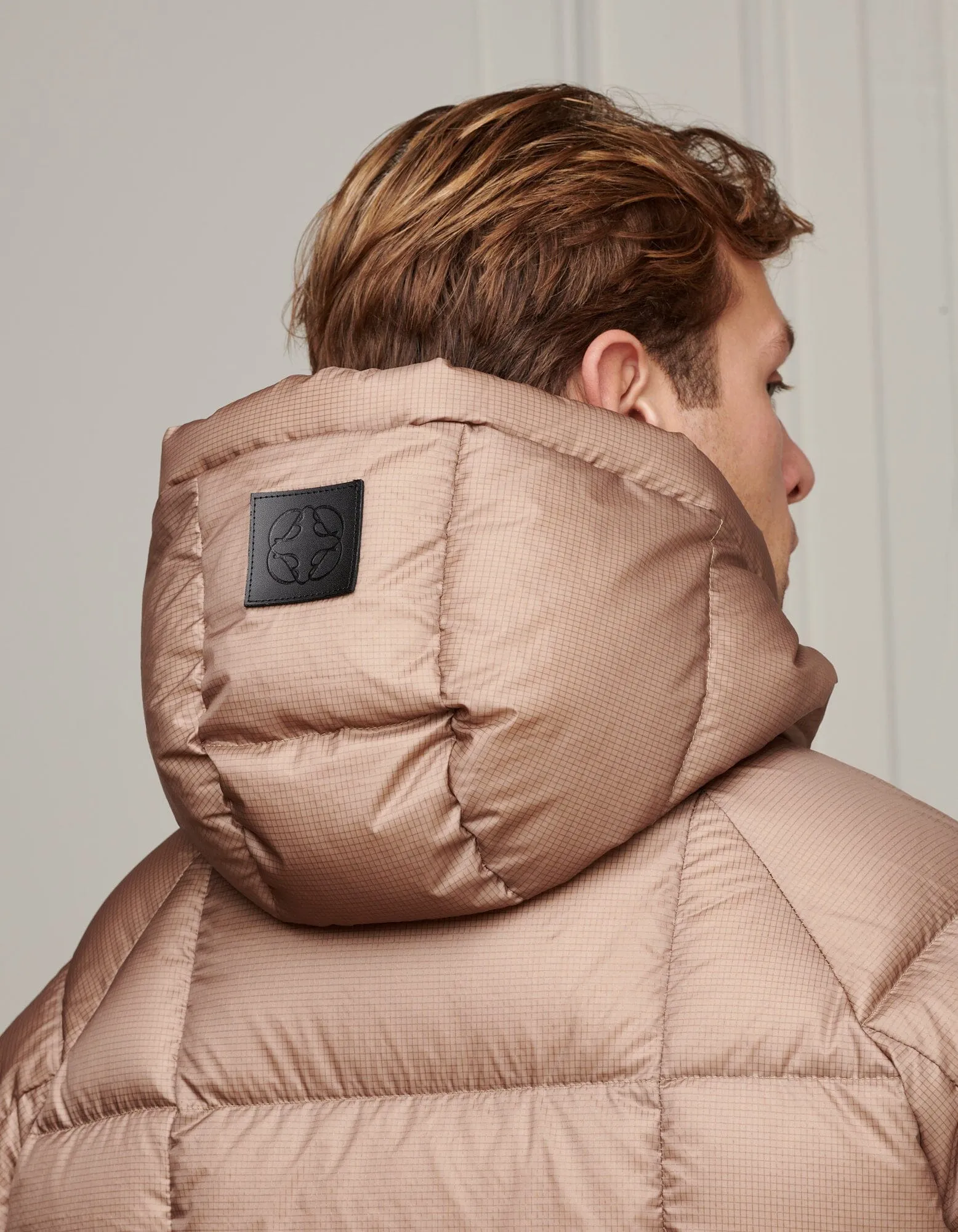 Taupe Ripstop Down Filled Puffer Jacket