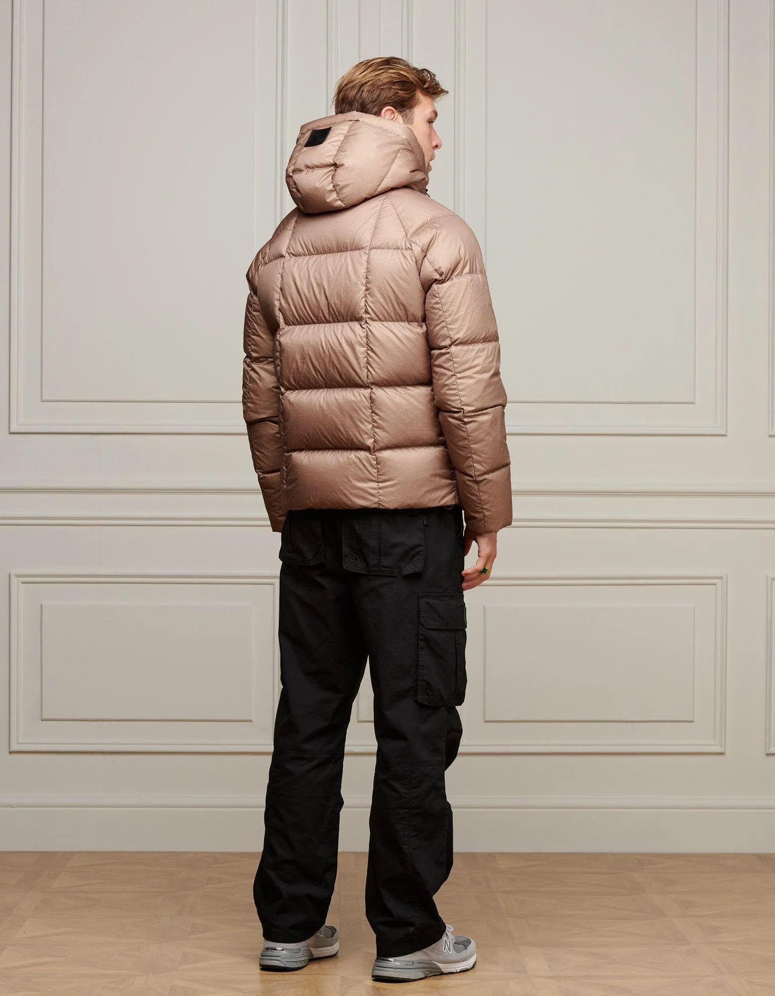 Taupe Ripstop Down Filled Puffer Jacket