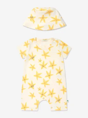 The Bonnie Mob Baby Girls Cockle Starfish Romper Set in Ivory