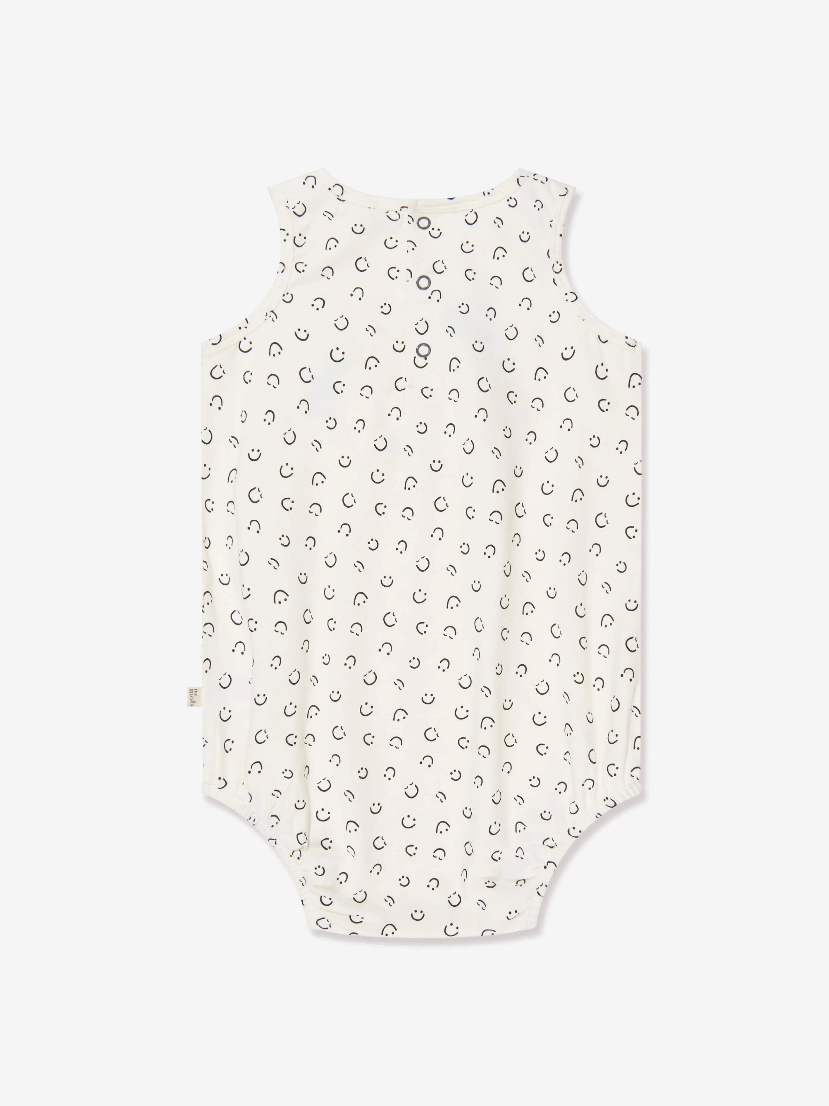 The Bonnie Mob Baby Organic Cotton Sleeveless Bubble Romper in Ivory