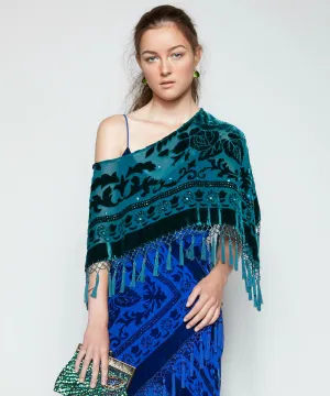 THE RHIANNON SHAWL IN TEAL