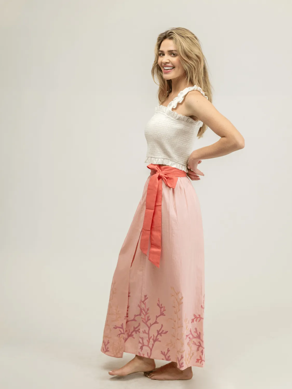 The Sullivan Skirt | Coral Embroidery