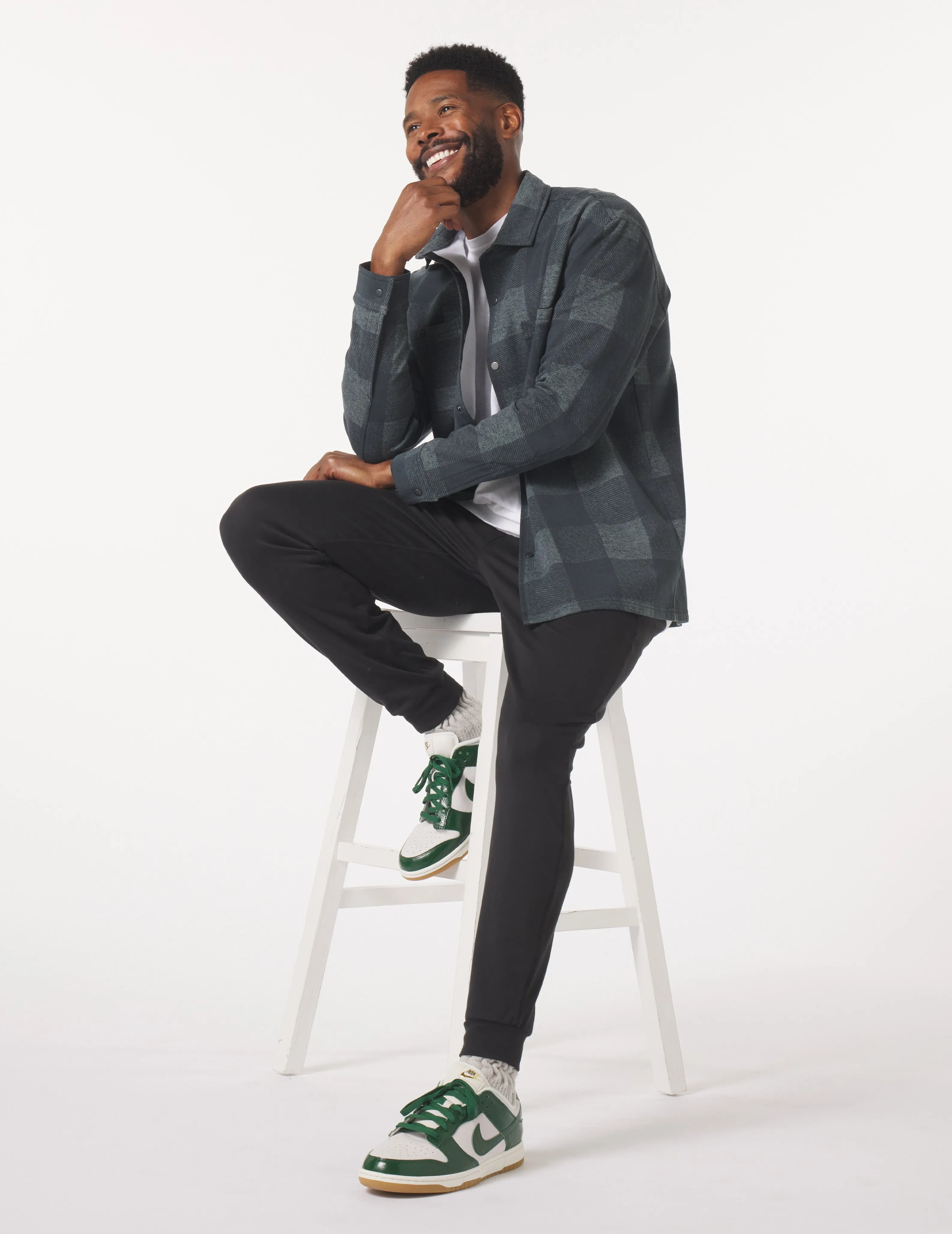 Trek Shirt: Carbon/Black Buffalo Plaid