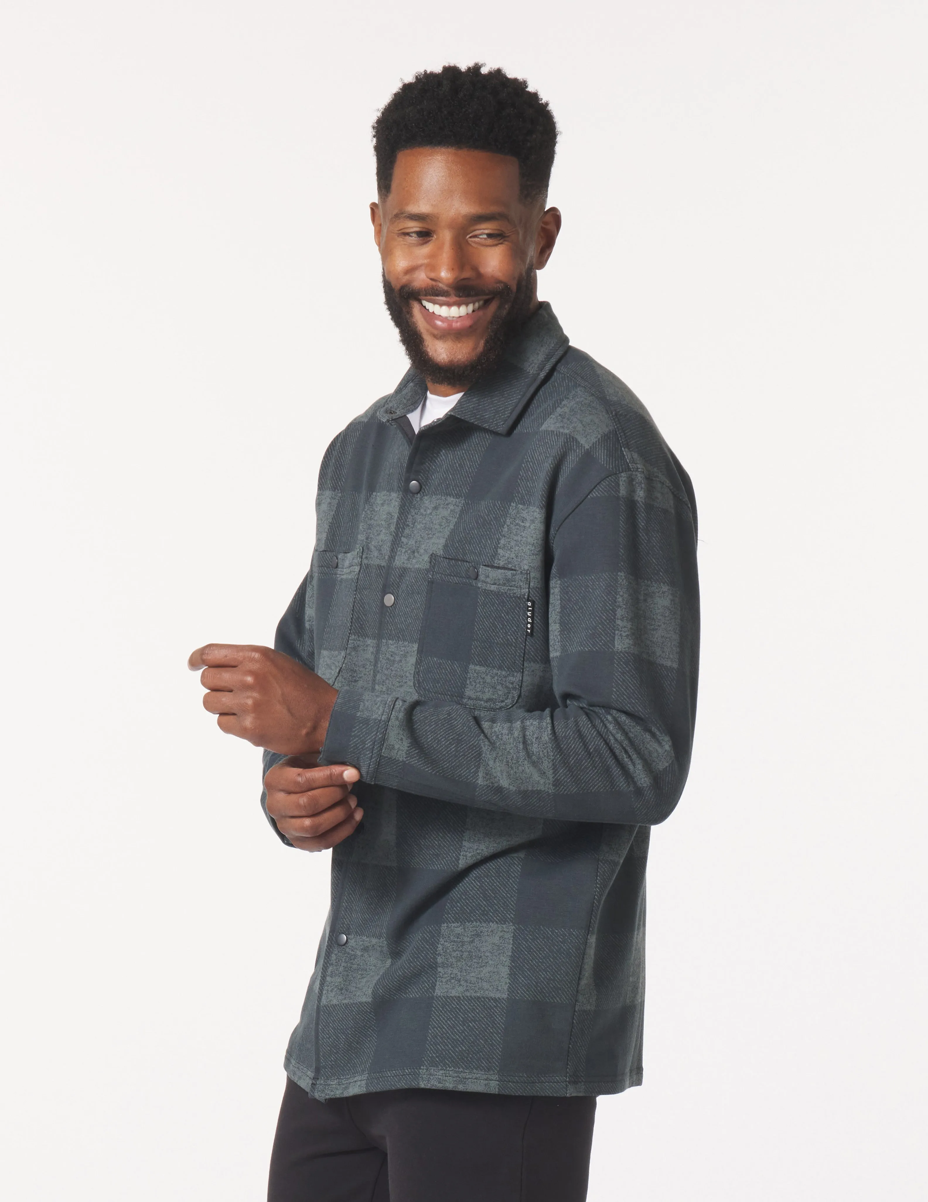 Trek Shirt: Carbon/Black Buffalo Plaid
