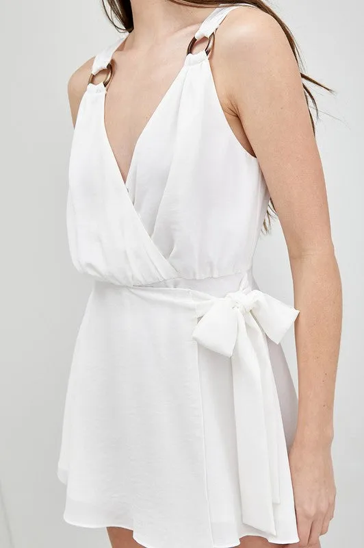 Trim Detail Side Tie Romper