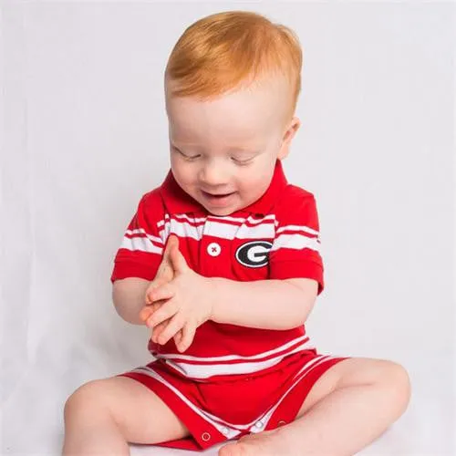 UGA Baby Striped Romper