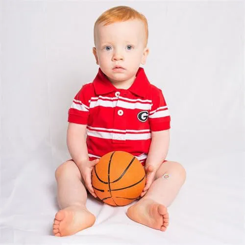 UGA Baby Striped Romper