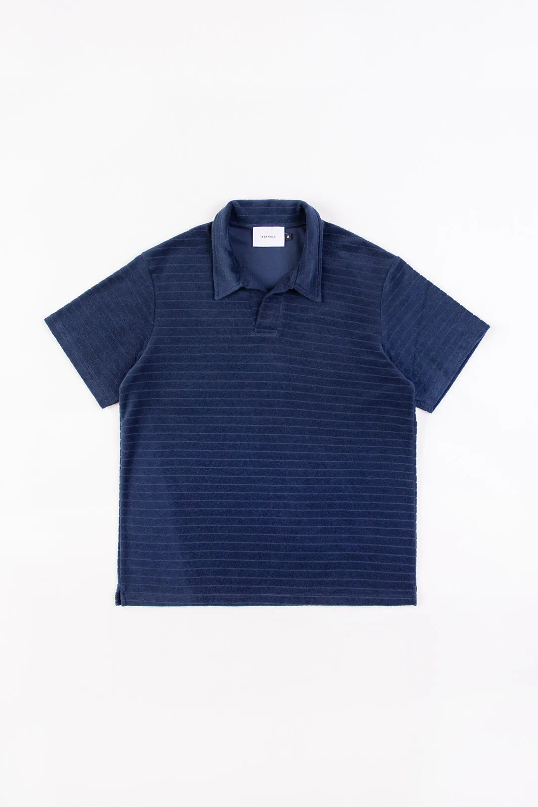 unisex terry cotton polo - navy