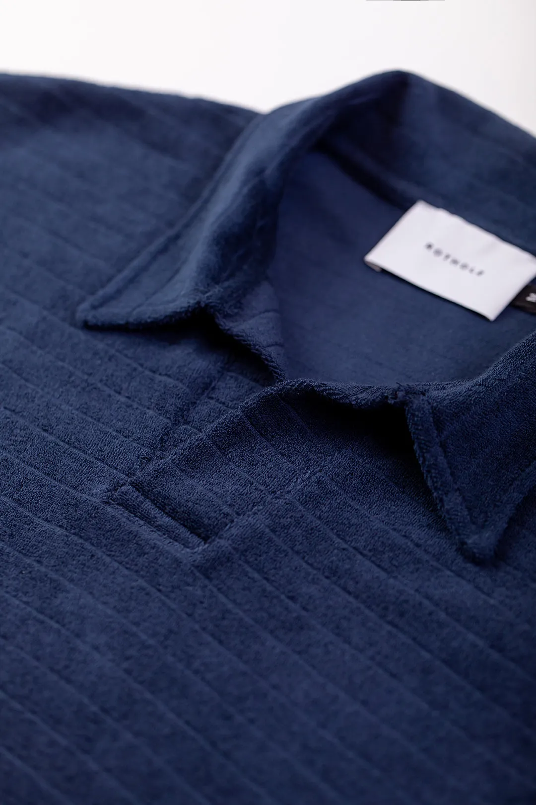 unisex terry cotton polo - navy