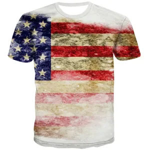 USA T-shirt Men Flag T-shirts 3d Statue Tshirts Novelty Country Tshirt Anime