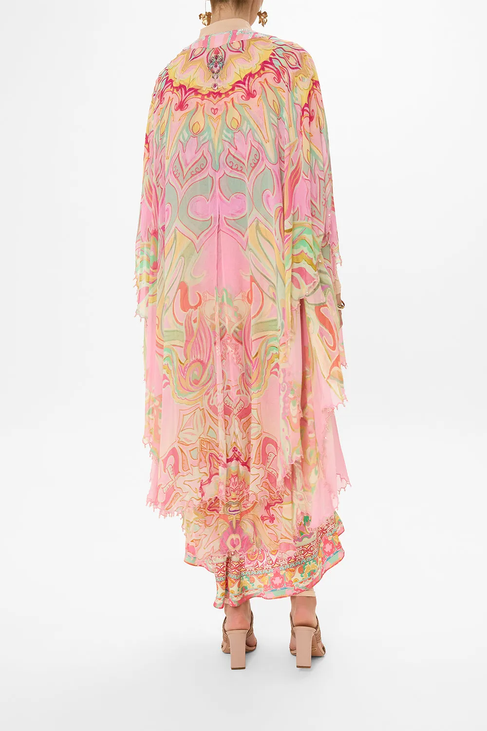 V NECK BIAS SLIP TEA WITH TUSCHINSKI