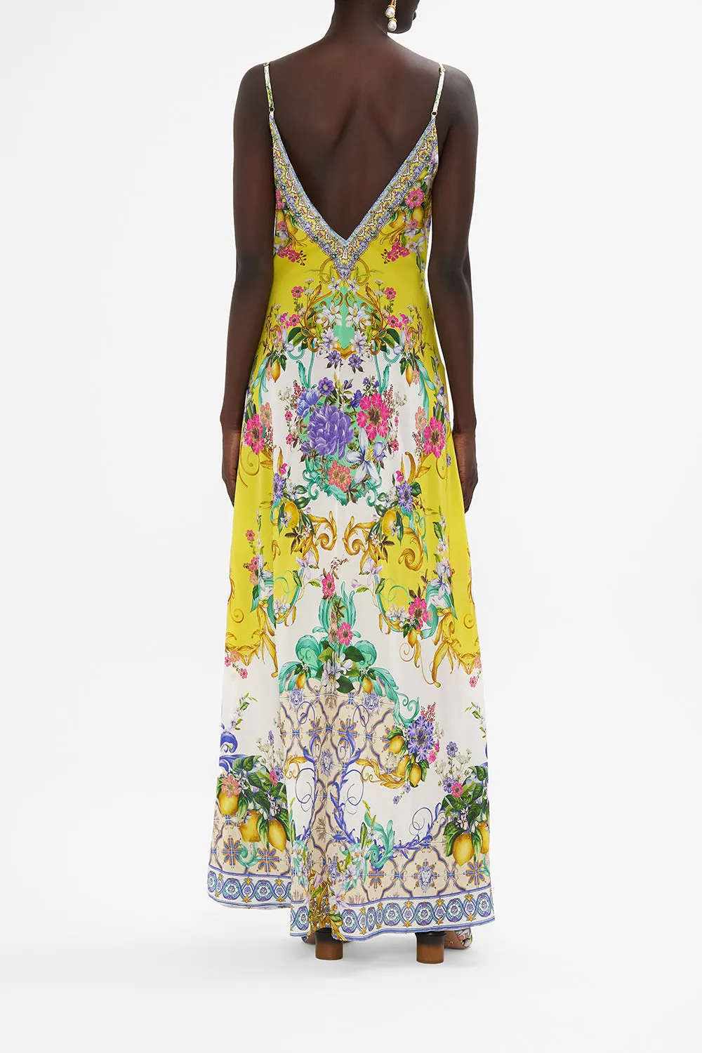 V NECK FULL LENGTH BIAS SLIP DRESS CATERINA SPRITZ