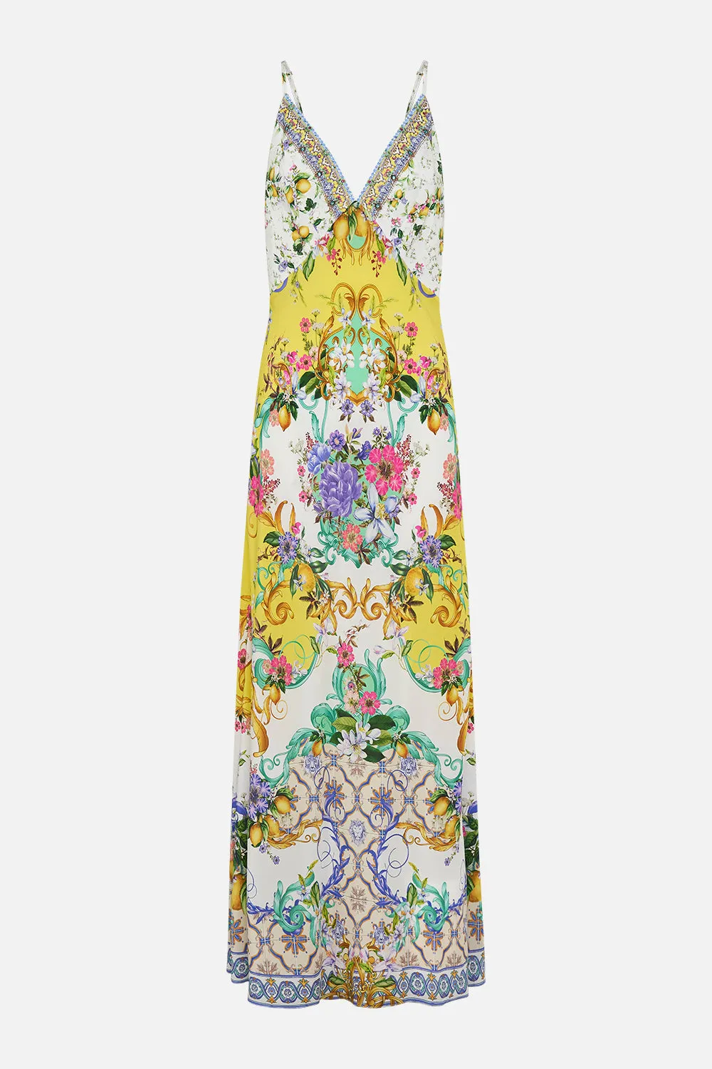 V NECK FULL LENGTH BIAS SLIP DRESS CATERINA SPRITZ