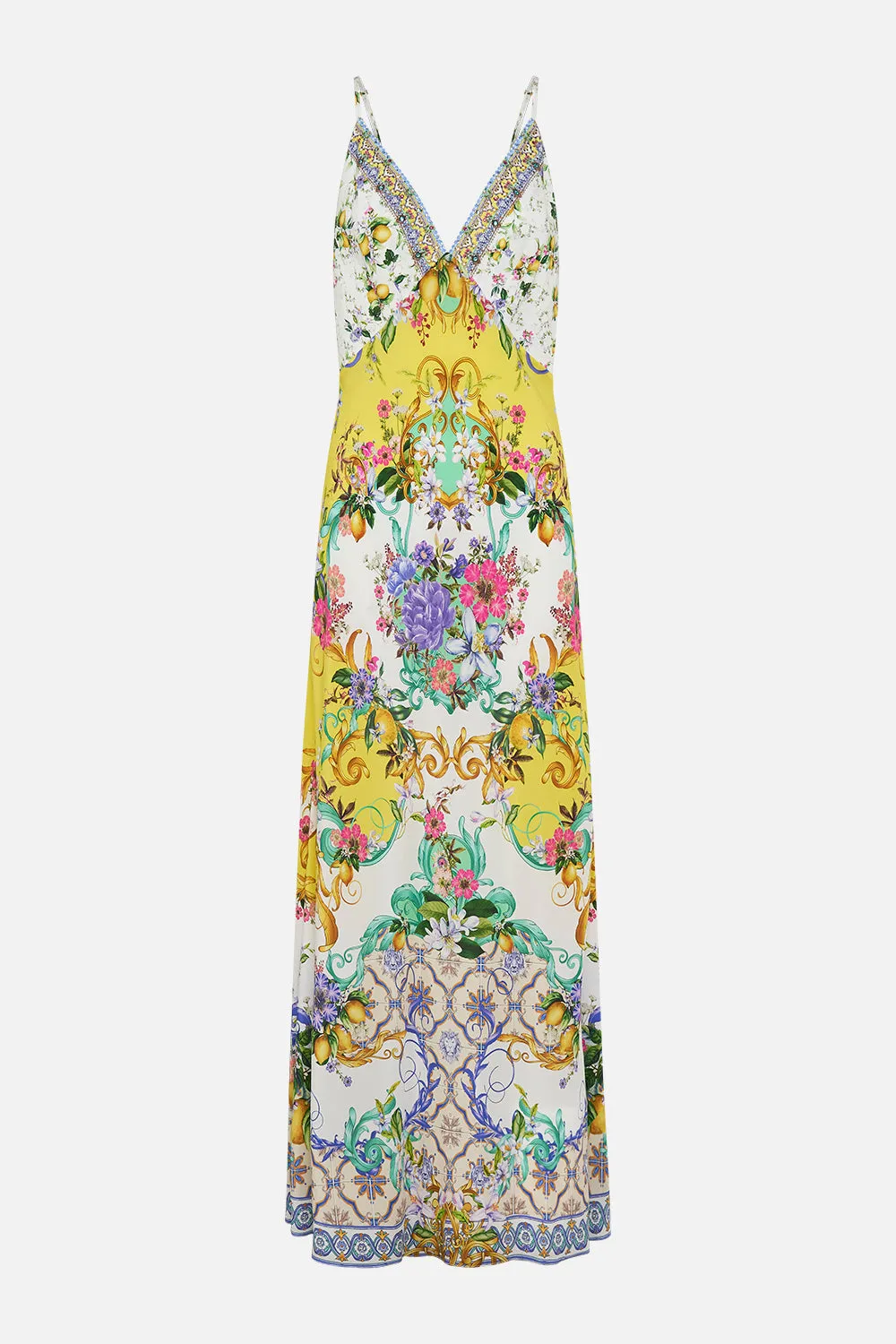 V NECK FULL LENGTH BIAS SLIP DRESS CATERINA SPRITZ