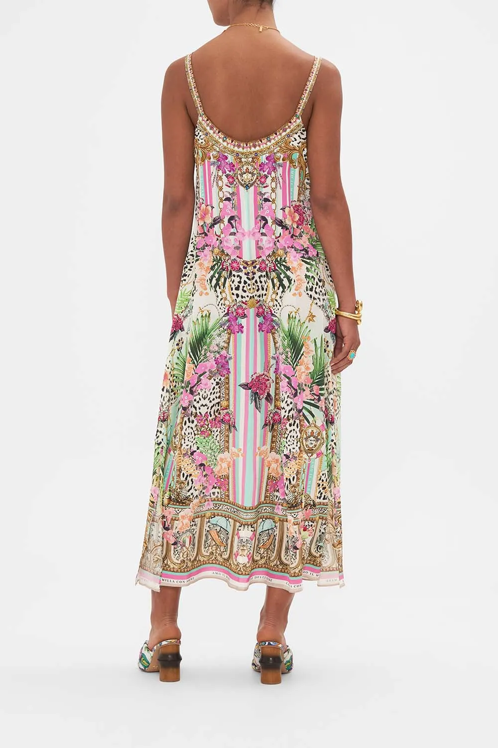 V NECK MIDI SLIP DRESS DEAR AMORE MIO