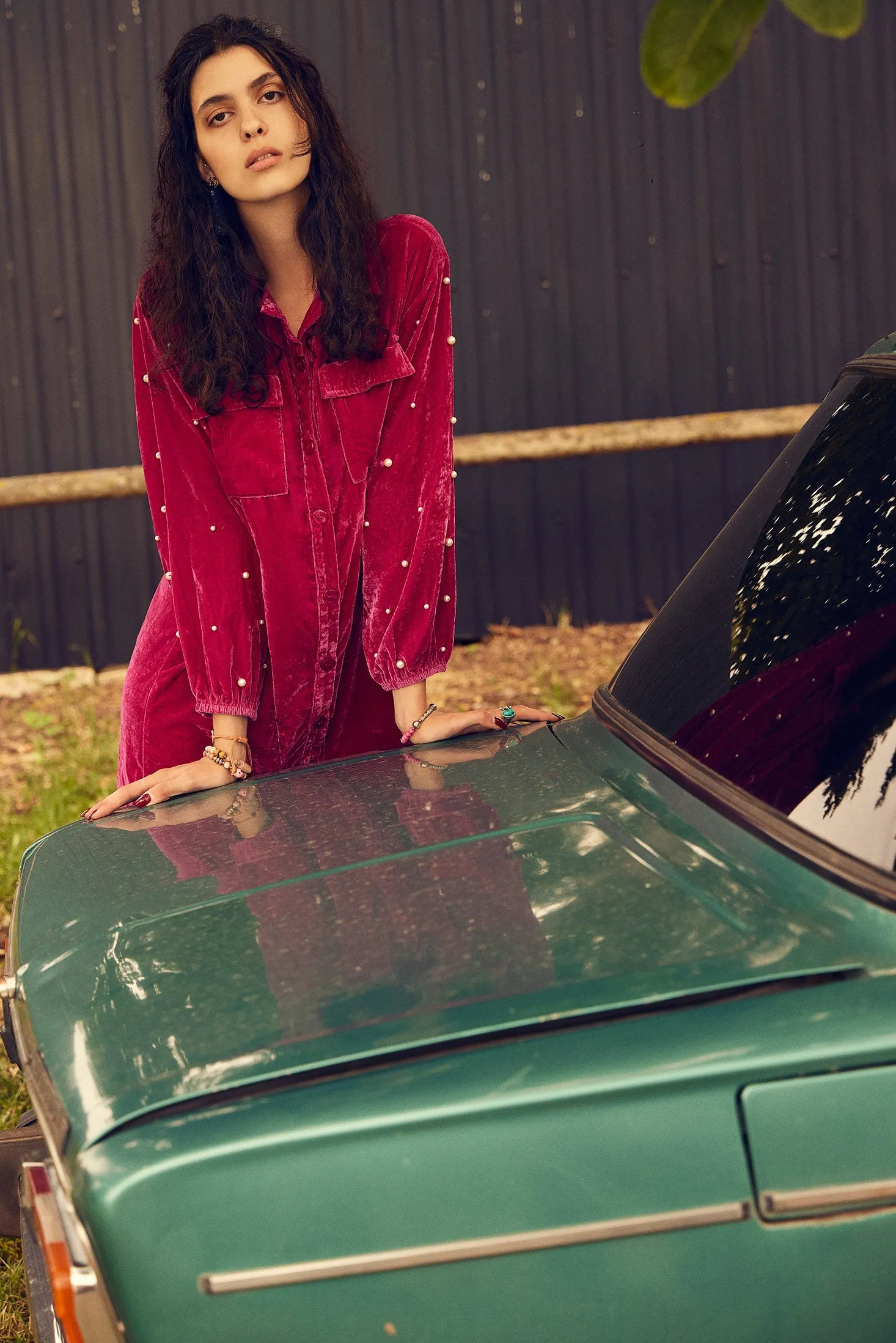 Victoria Velvet Shirt Dress