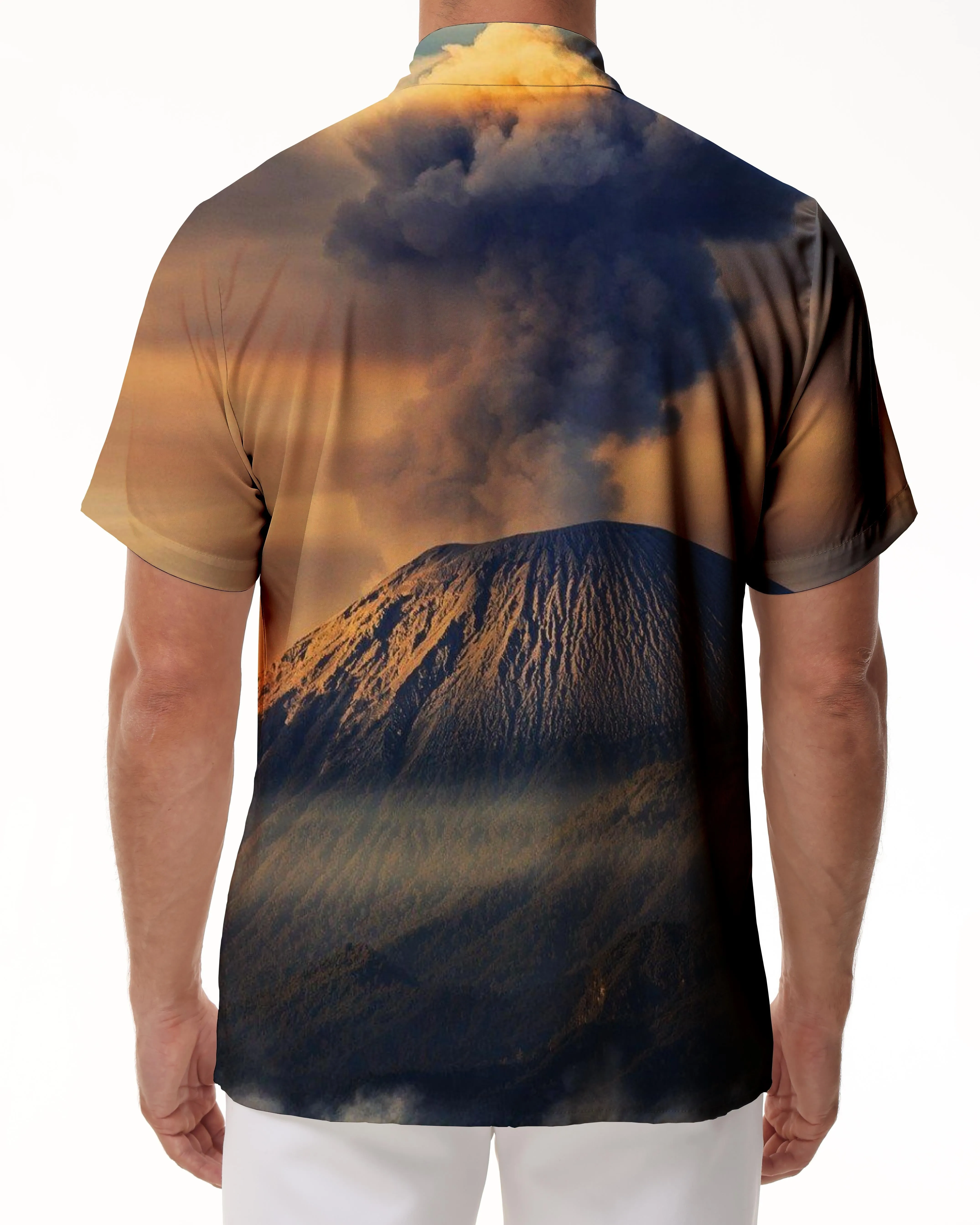 Volcano Eruption Men's Shirt Short Sleeve Button Hawaiian Shirt Summer Casual Shirt Beach
