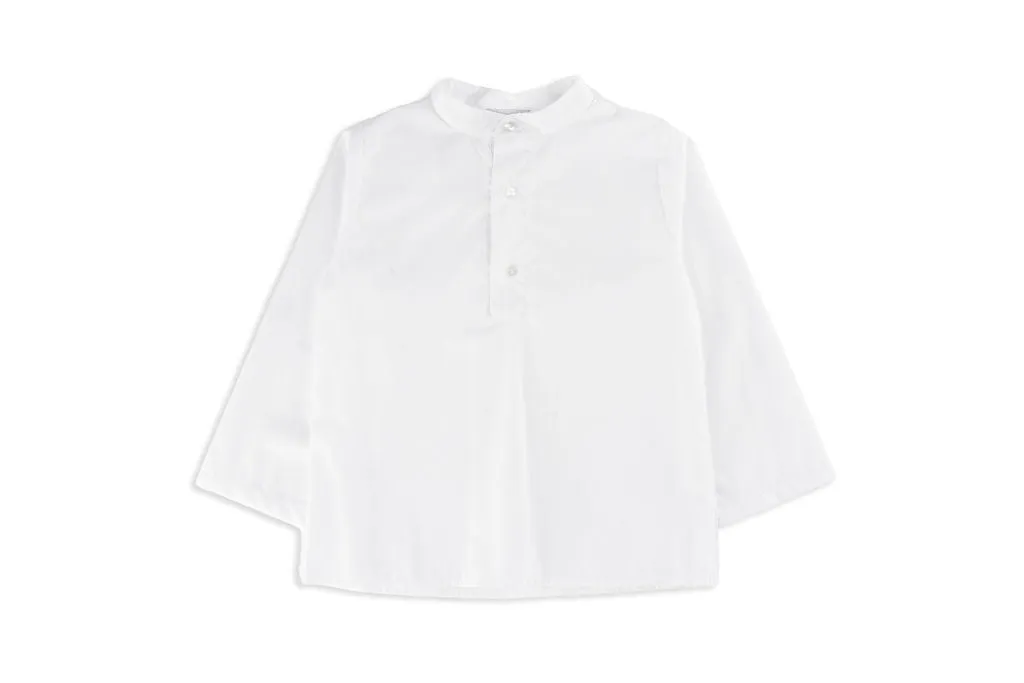 White Mao Shirt with Buttons
