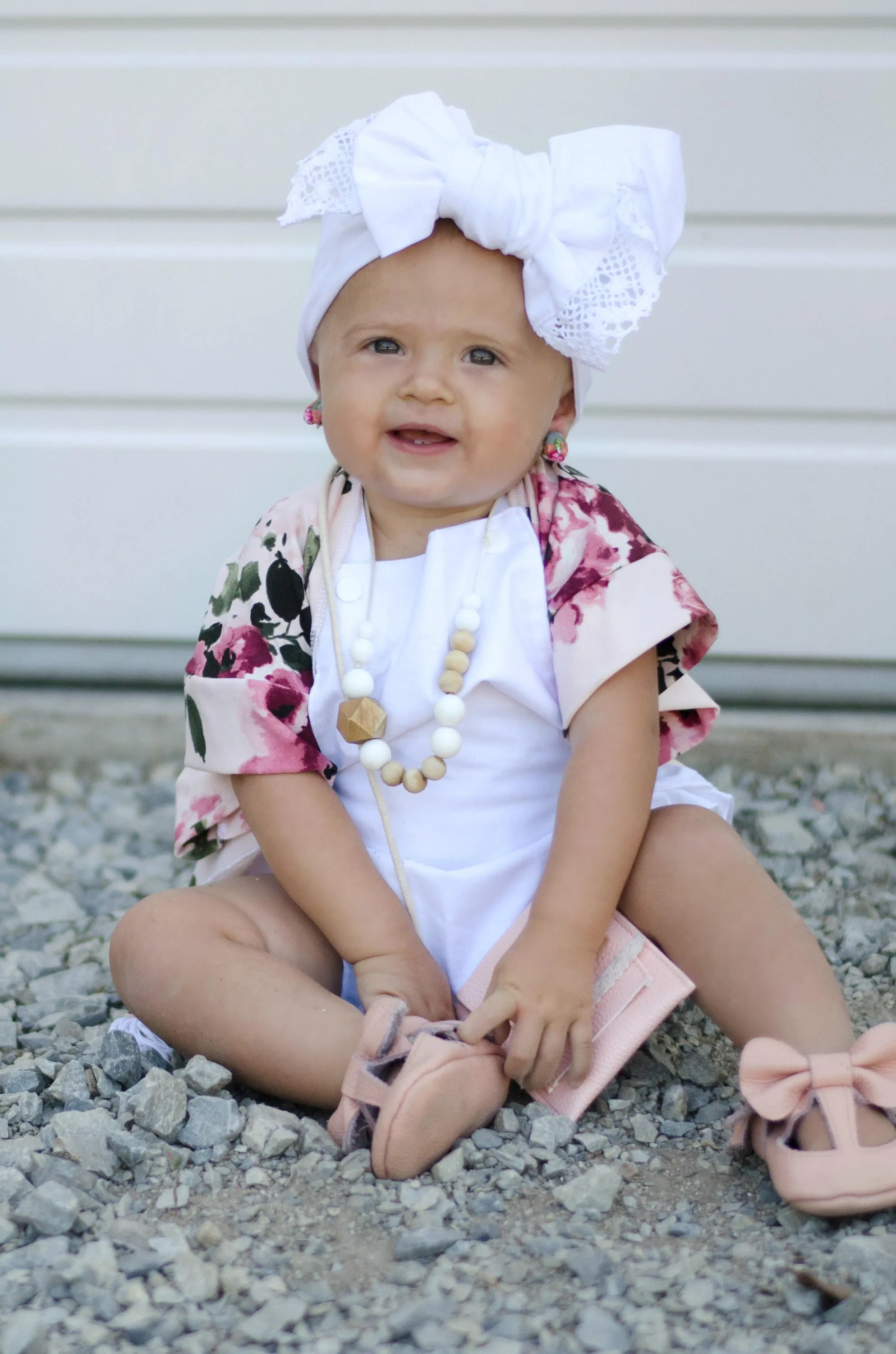 White Ruffle Baby Romper