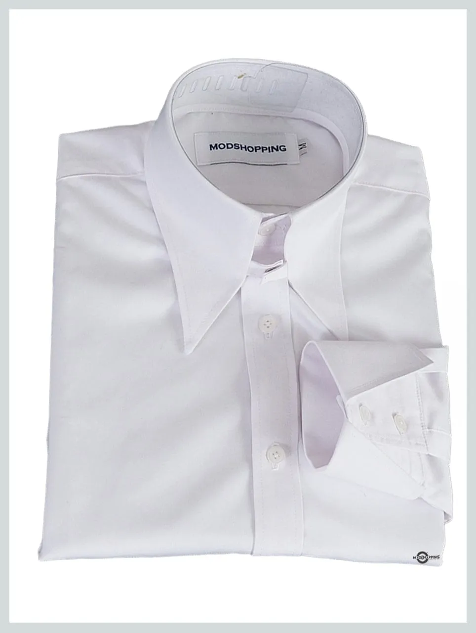 White Tab Collar Shirt